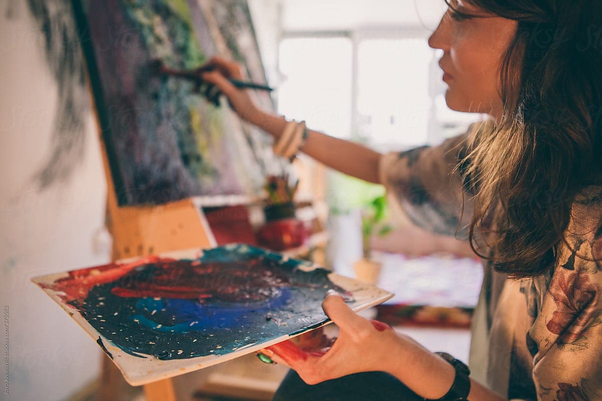 Detaljer af et maleri – tekstur og farvelag